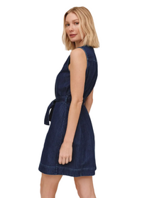Sleeveless Seamed Shirt Dress