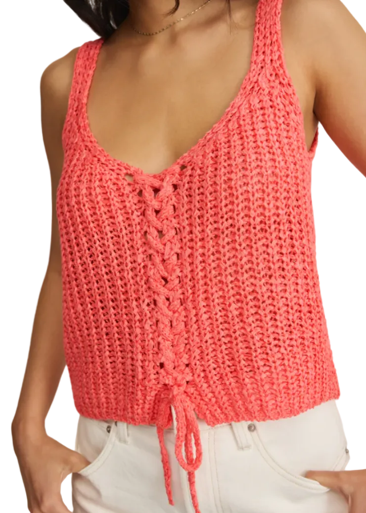 Tate Lace Up Sweater Top