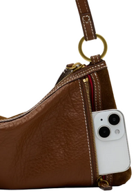 Kyle Purse - Cinnamon Suede/Antique Gold