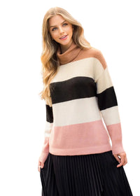Colorblock Turtleneck Sweater