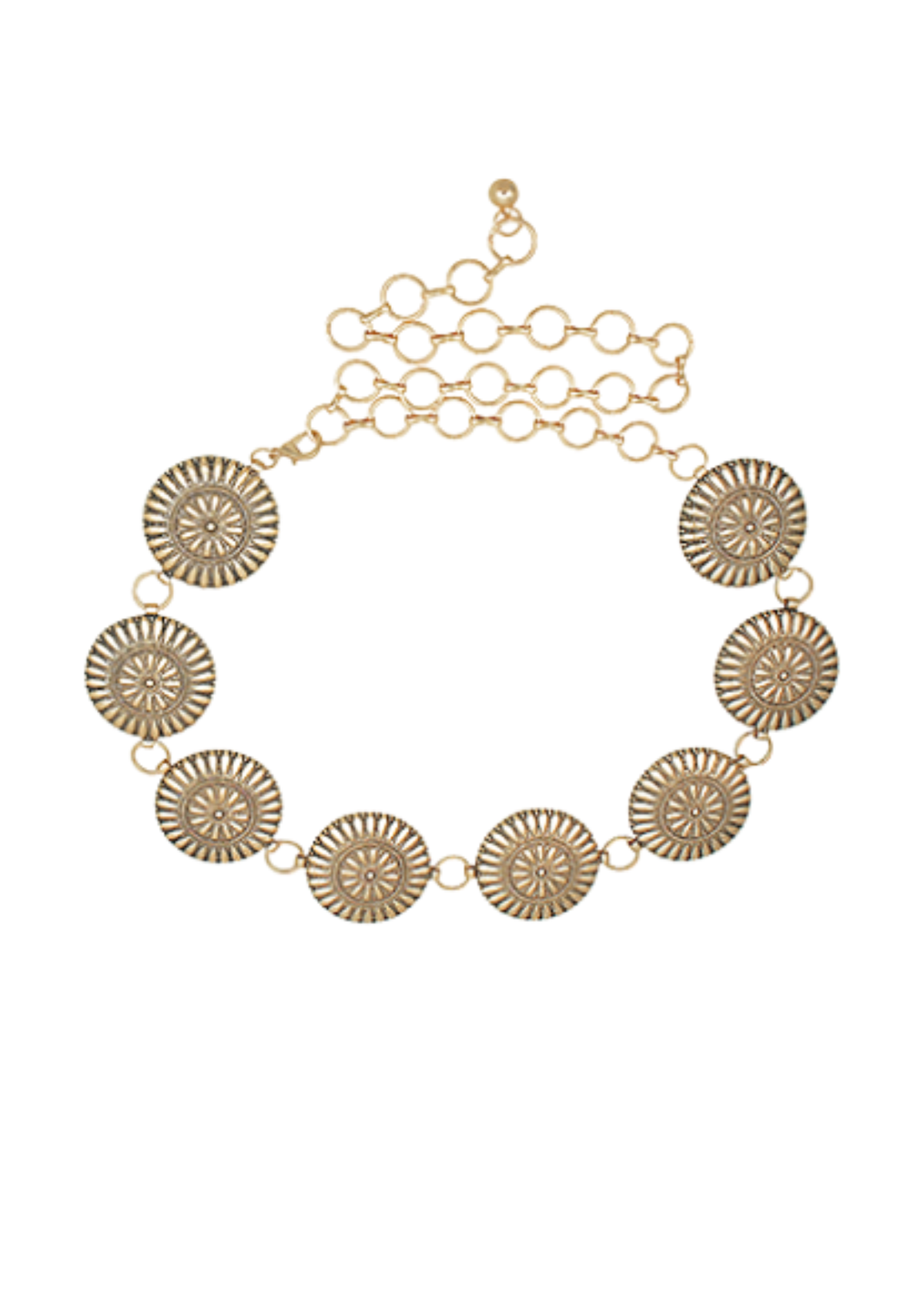 Circle Concho Belt - Antique Gold