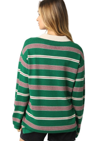 Cara Stripe Polo Sweater