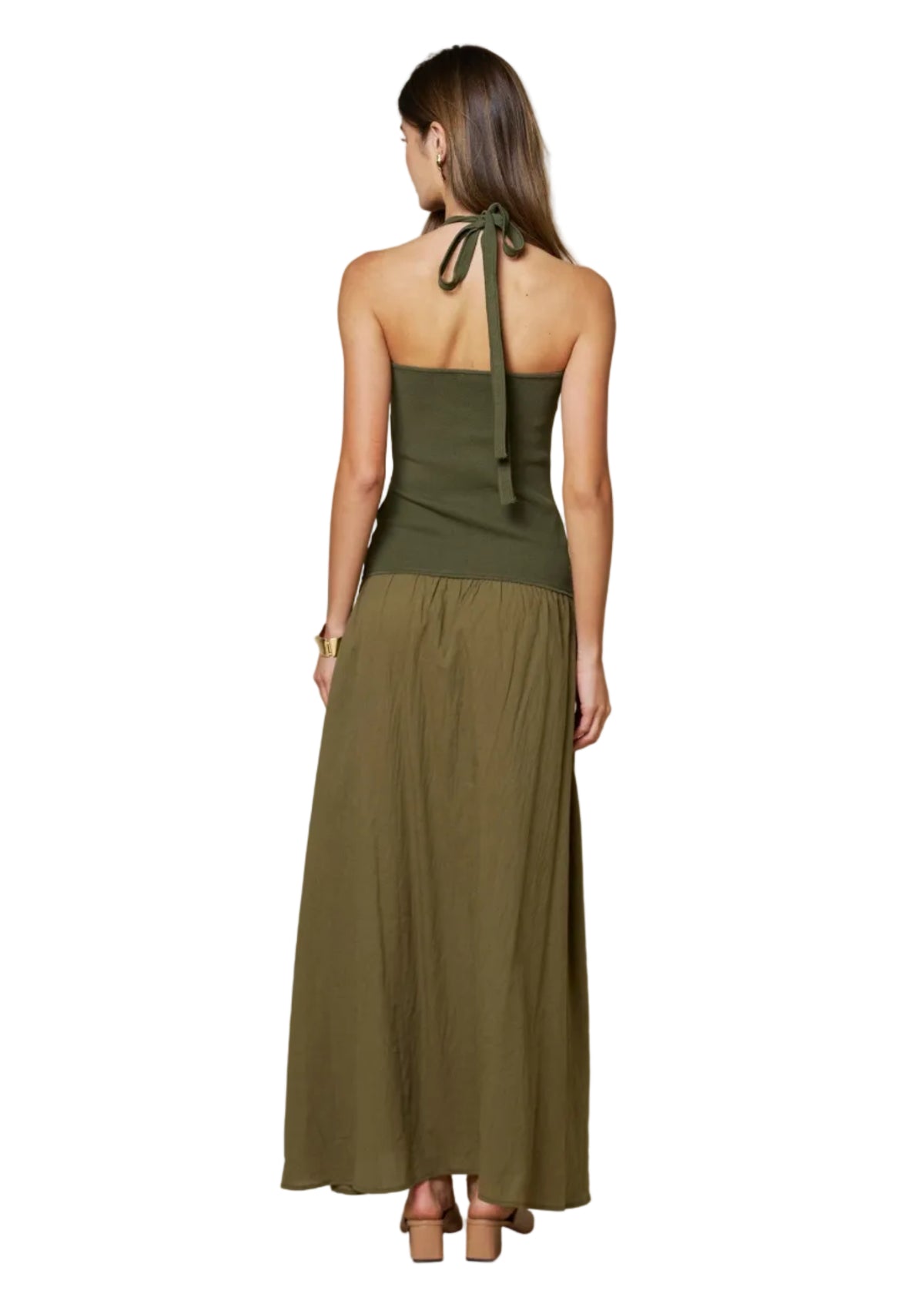 Natalia Crisscross Halter Maxi