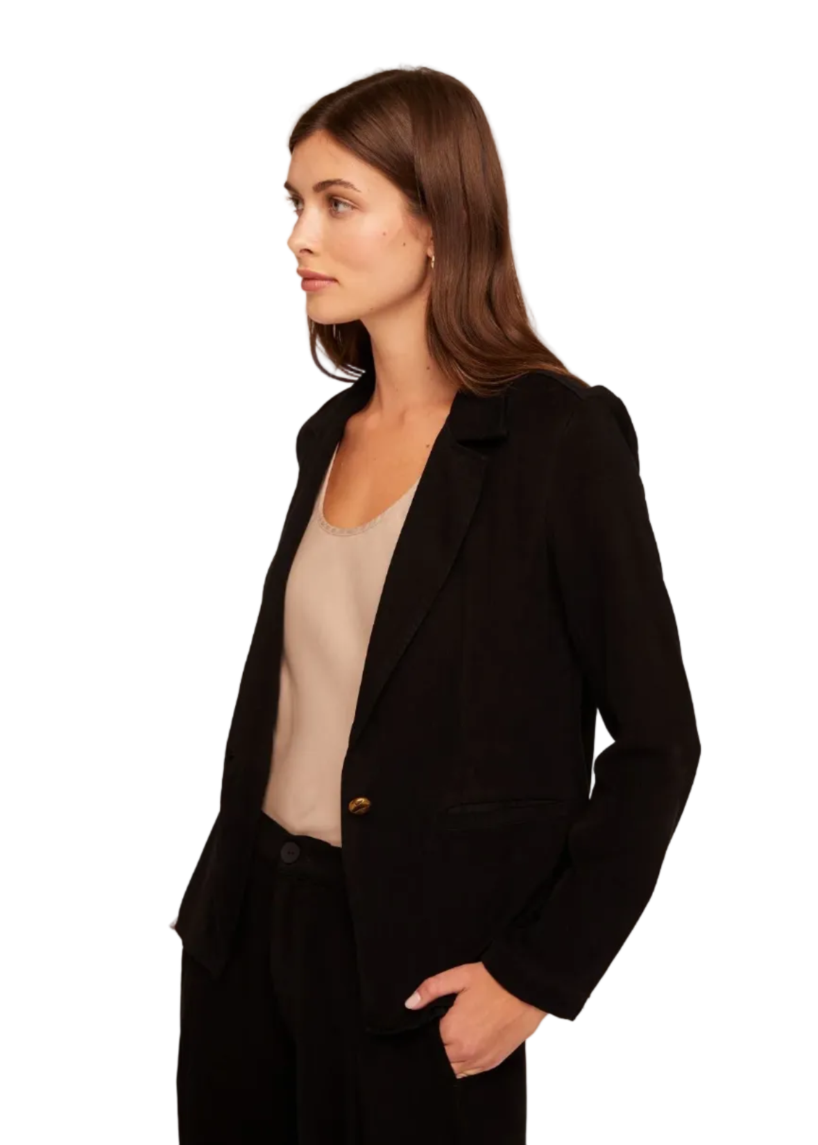 Notch Collar Long Line Blazer