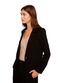 Notch Collar Long Line Blazer