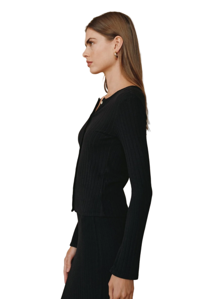 Long Sleeve Cardigan - Black
