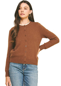 Striped Knit & Cardigan Combo Sweater