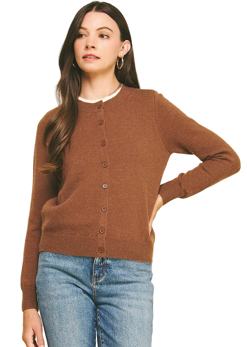 Striped Knit & Cardigan Combo Sweater