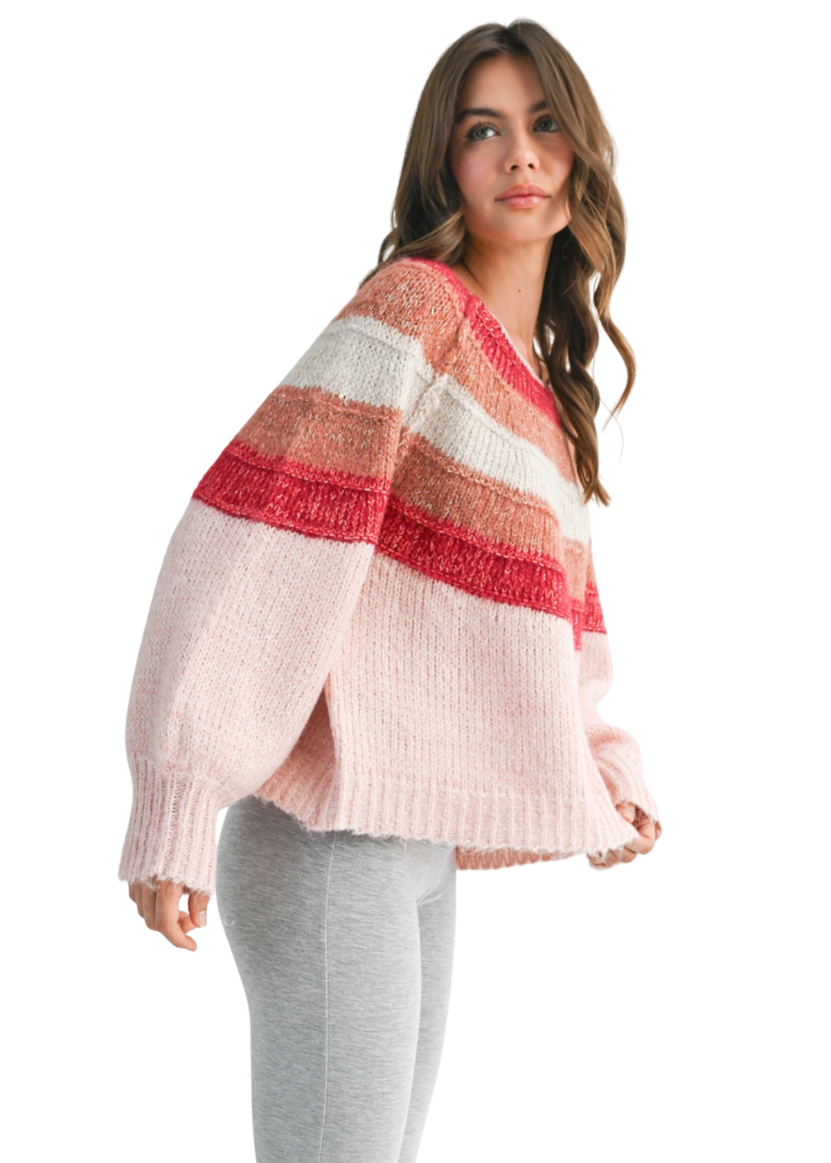 Striped Chunky Knit Pullover Sweater