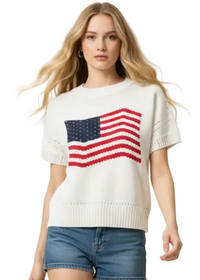 American Flag Graphic Sweater Top