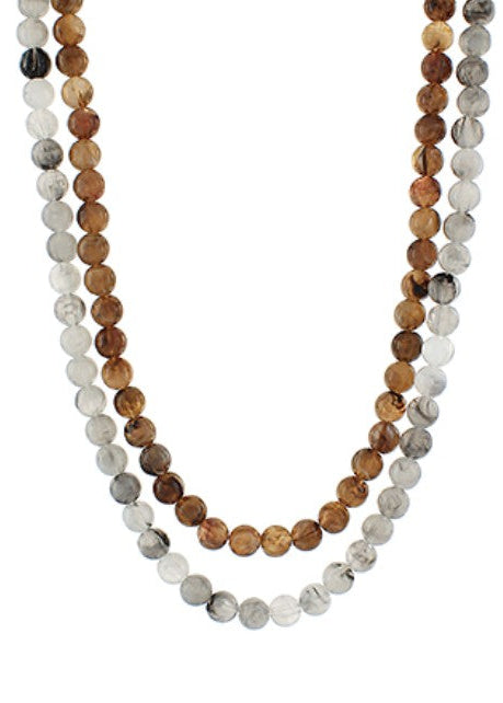 Two Block Acrylic Ball Bead Necklace