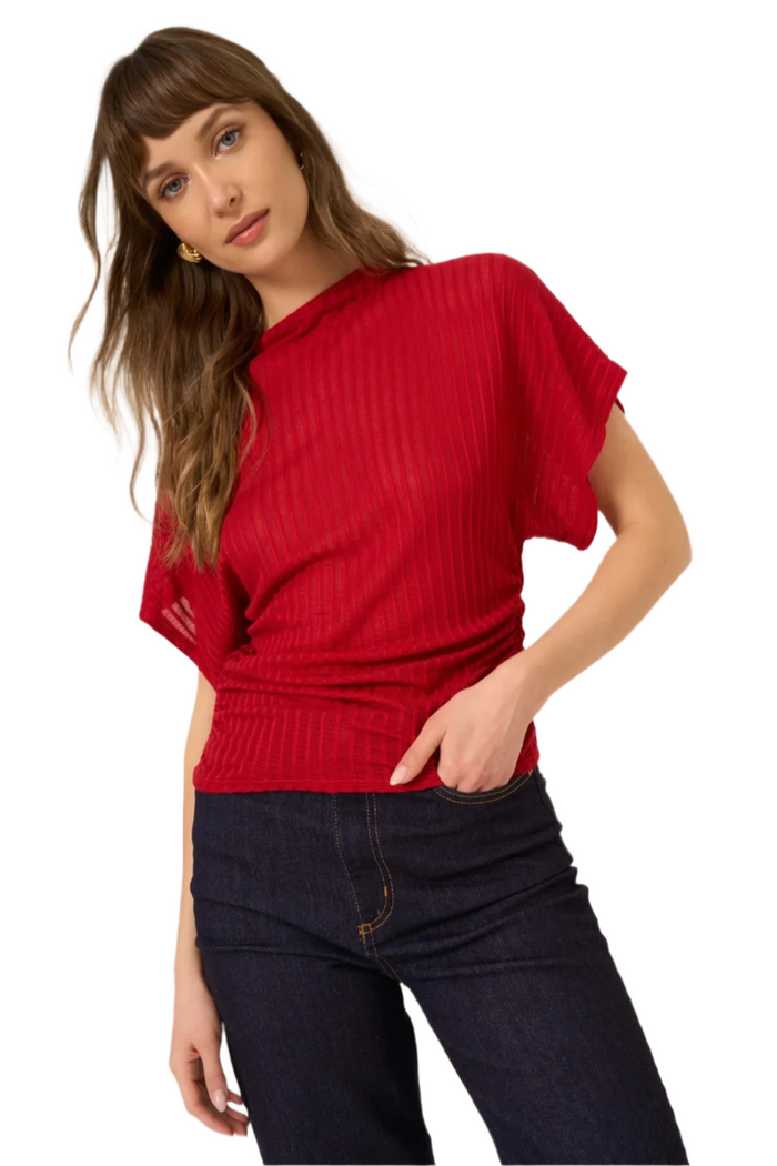 Holly Funnel Neck Dolman Tee