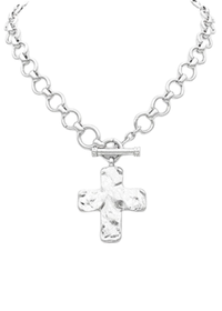 Chunky Cross & Chain Toggle Necklace