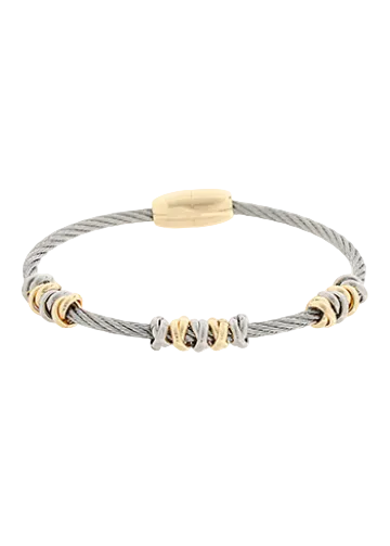 Twotone X Station Bracelet-Rhodium/Gold