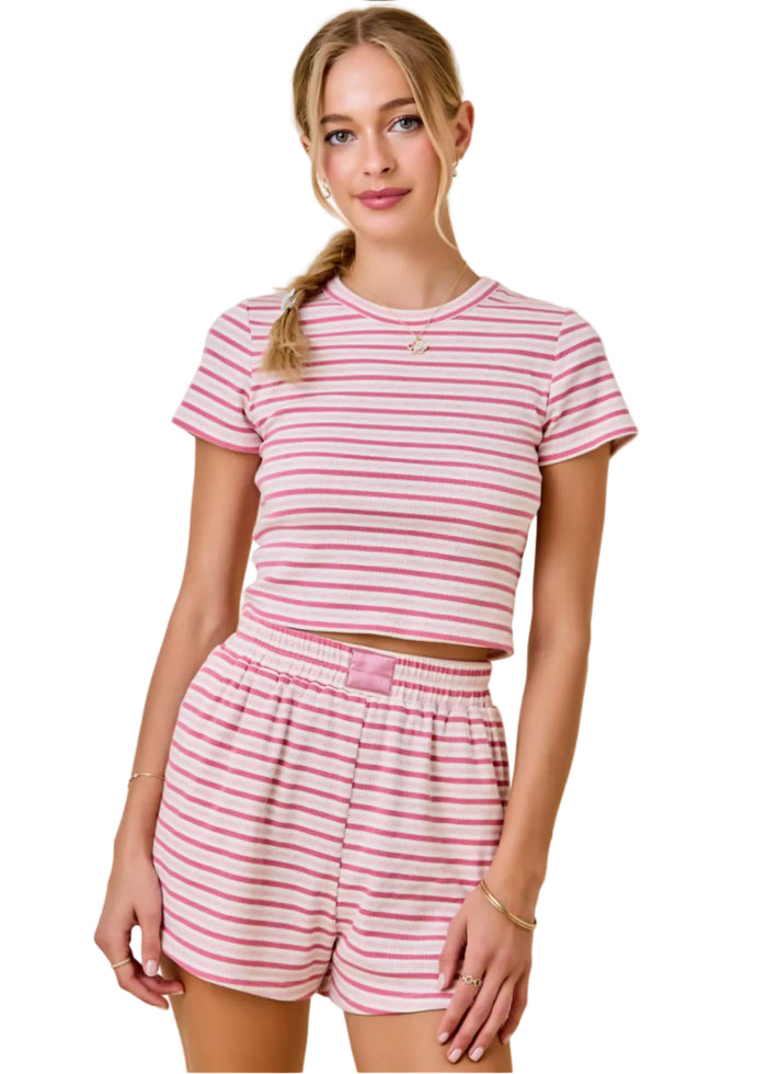 Relaxed Ribbed Lounge Shorts