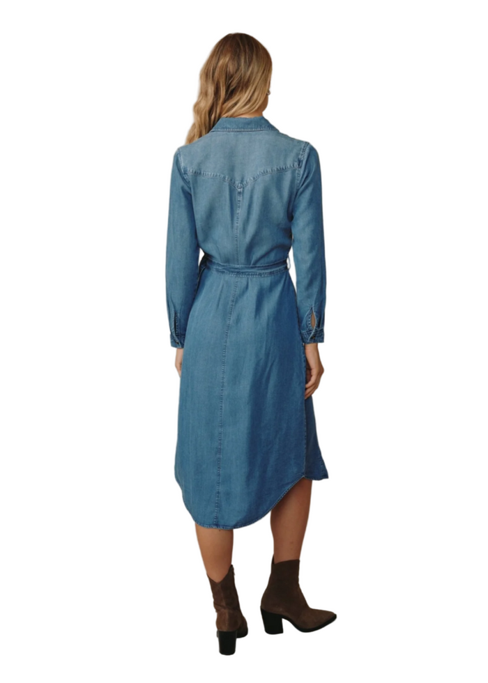 Western Yoke Midi Dress