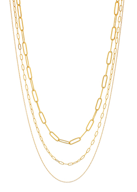 Clip Chain Triple Necklace