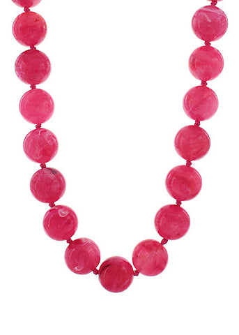 25mm Marble Ball Necklace - Fuchsia