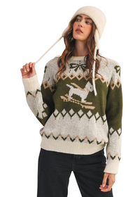 Dog Motif Sweater Pullover