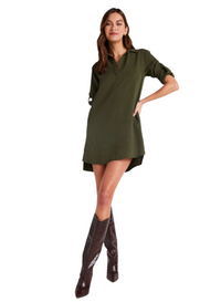 Long Sleeve A-Line Shirt Dress