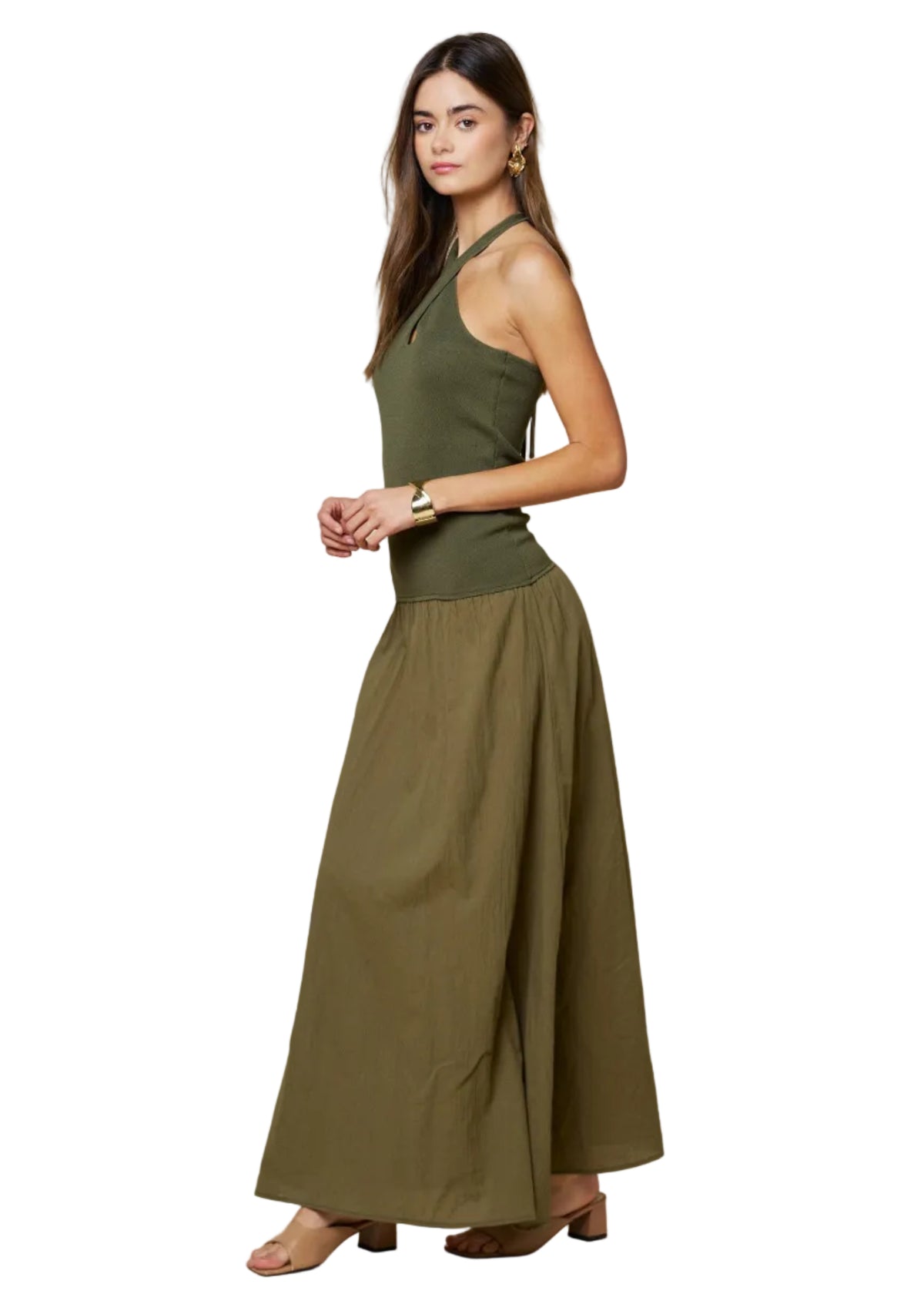Natalia Crisscross Halter Maxi