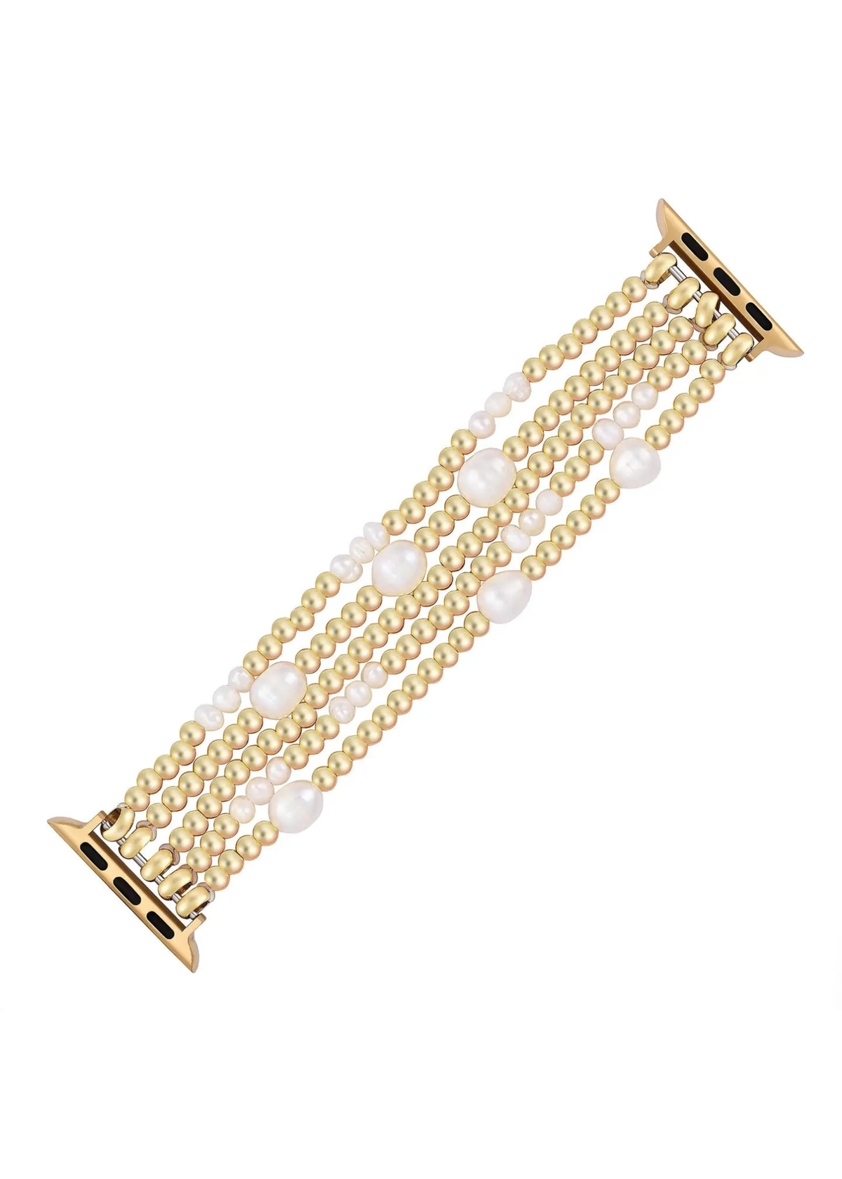 Gold and Pearl Stretch Apple Watch Strap