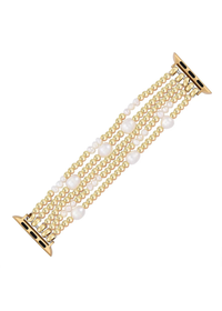 Gold and Pearl Stretch Apple Watch Strap