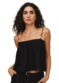 Smocked Beaded Strap Tank