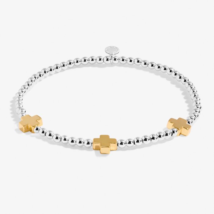 Silver & Gold Bracelet - Pray Believe Receive
