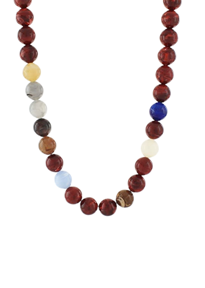Color Block Acrylic Ball Bead Necklace