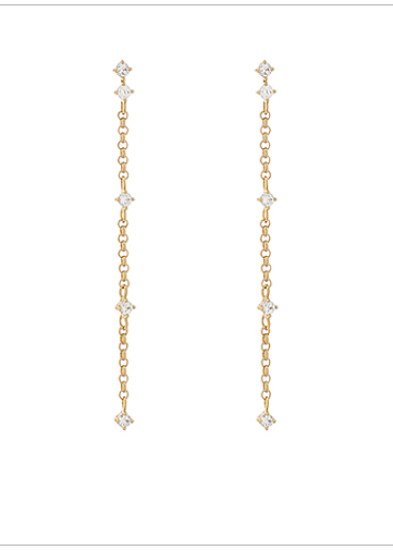Crystal Station Chain Earrings
