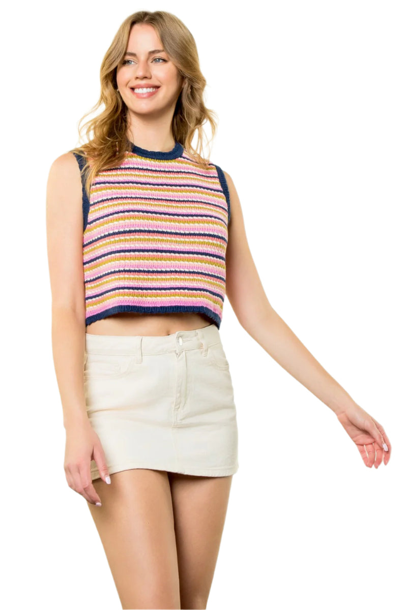 Sleeveless Pattern Knit Top