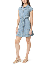 Seamed Denim Mini Dress