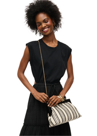 Margot Stripe Straw Clutch