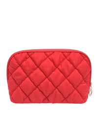 Quilted Puffer Nylon Cosmetic Dome Pouch