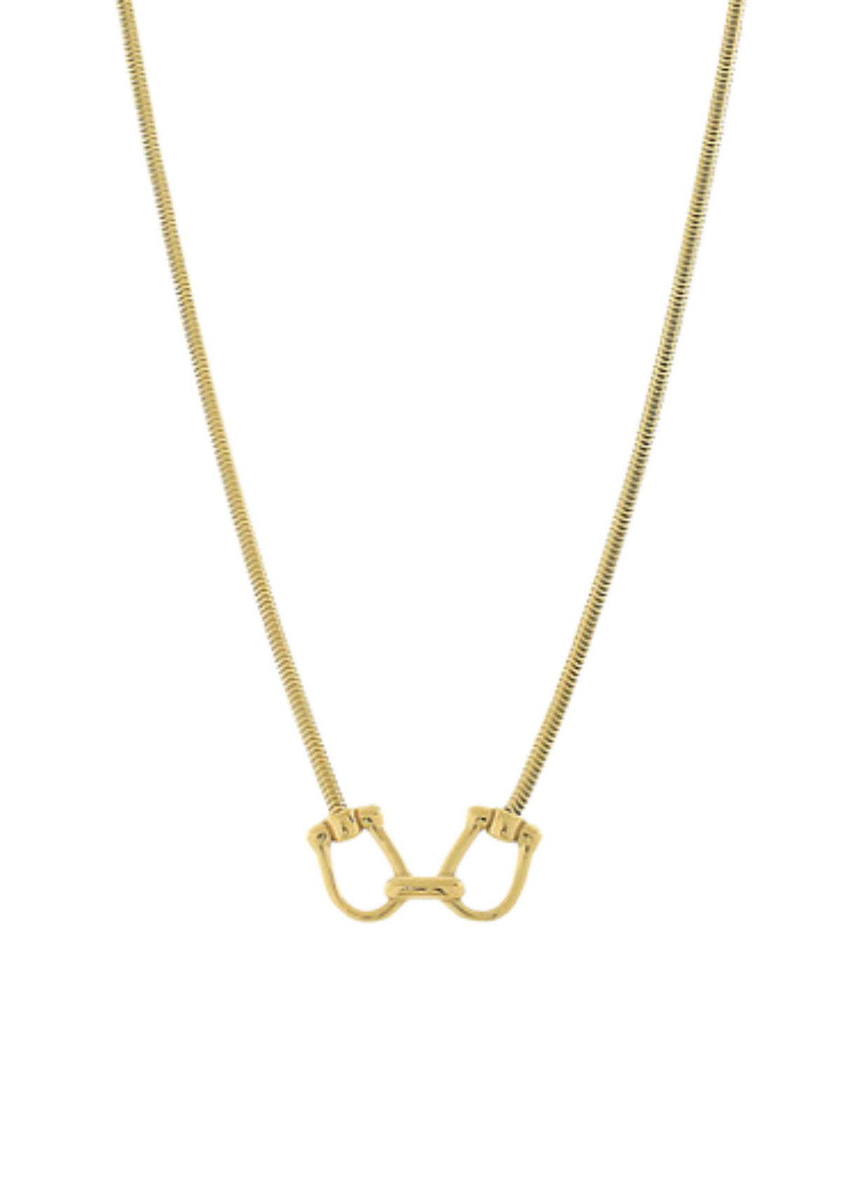 Linked Horseshoe Snake Chain Necklace - Gold
