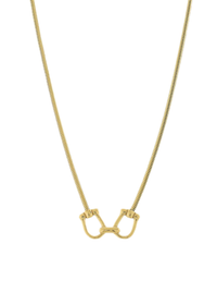 Linked Horseshoe Snake Chain Necklace - Gold