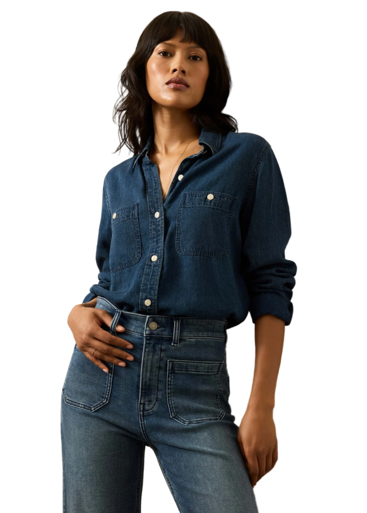 Tried & True Chambray Classic Top