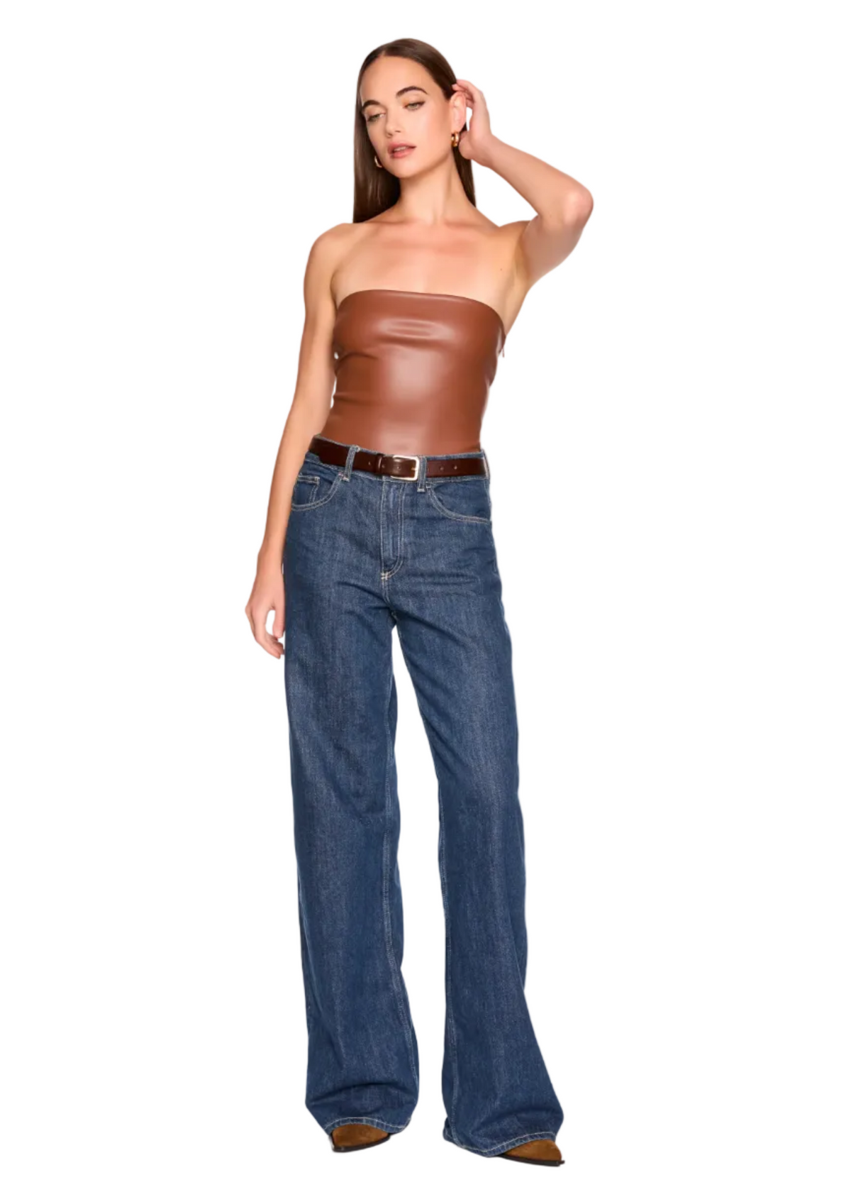 Faux Leather Tube Top