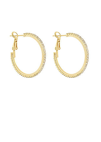 30mm Pave Crystal Hoops