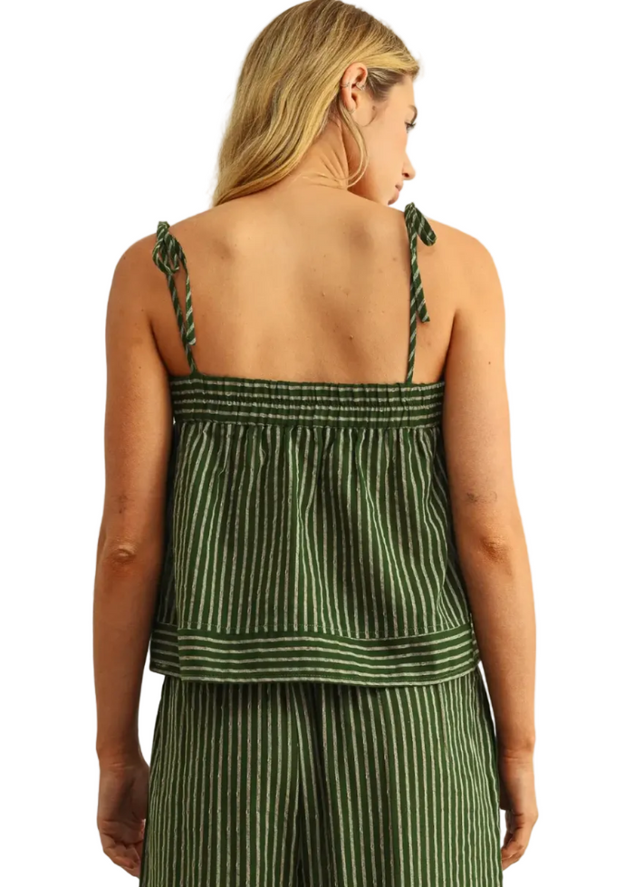 Striped Print Spaghetti Strap Top