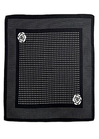 Rosette & Polka Dot Print Scarf