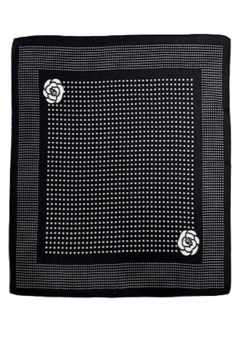 Rosette & Polka Dot Print Scarf