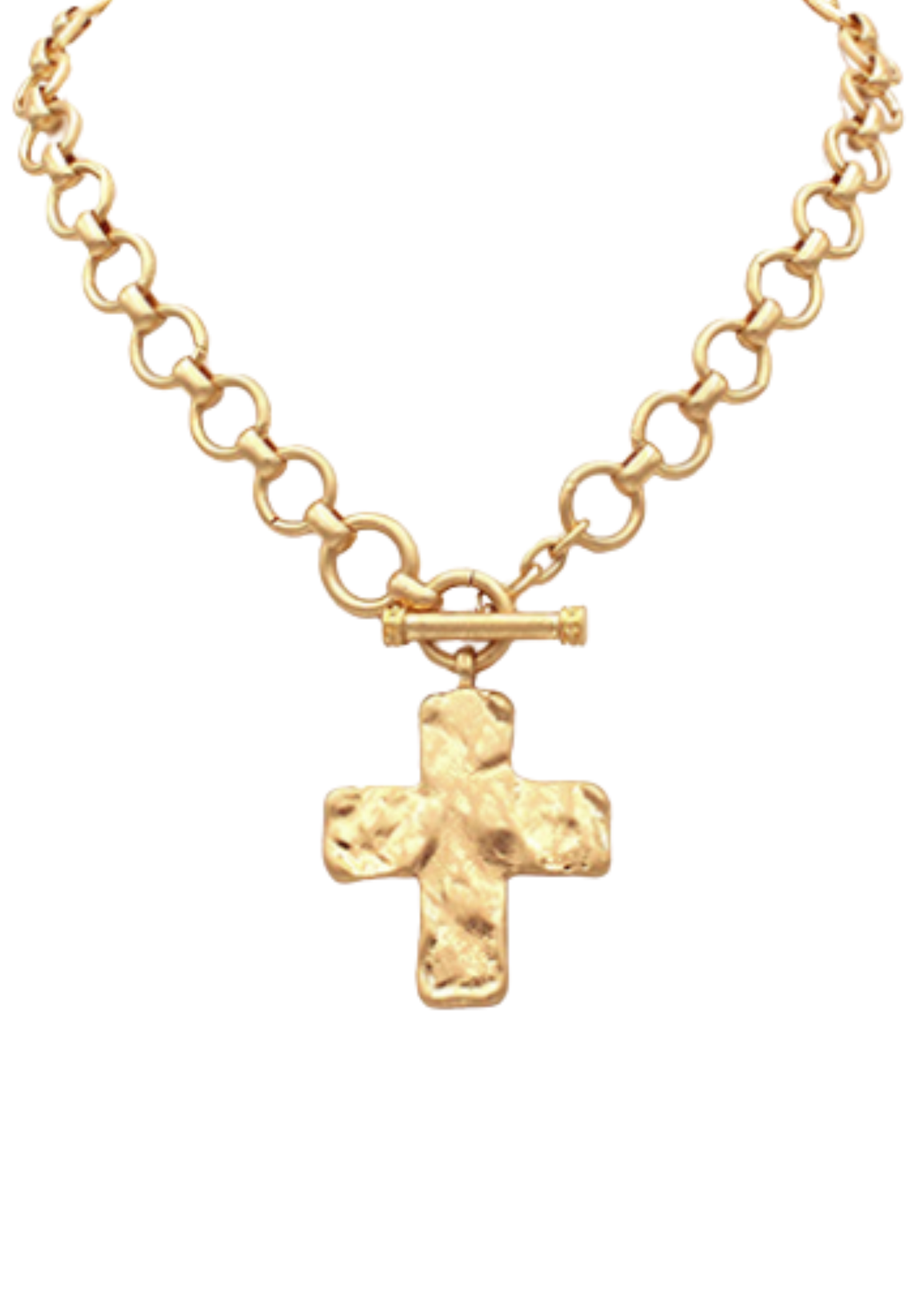 Chunky Cross & Chain Toggle Necklace