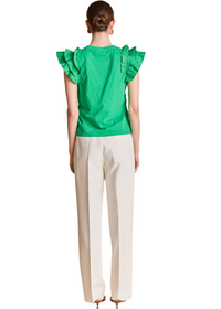 Mixed Media Ruffle Tee