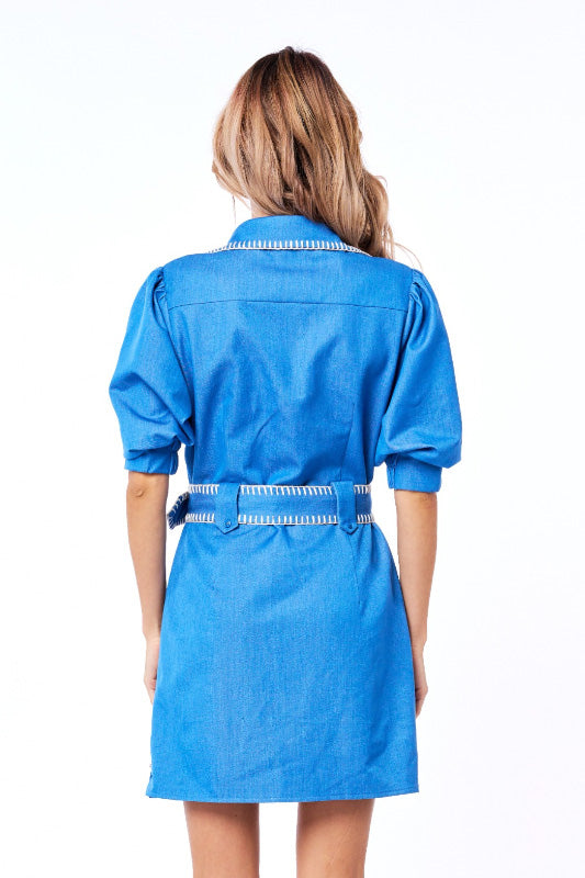 Gelso Denim Effect Mini Dress