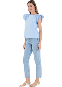 Mixed Media Ruffle Tee