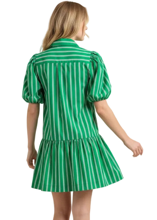 Striped Short Sleeve Mini Dress