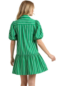 Striped Short Sleeve Mini Dress