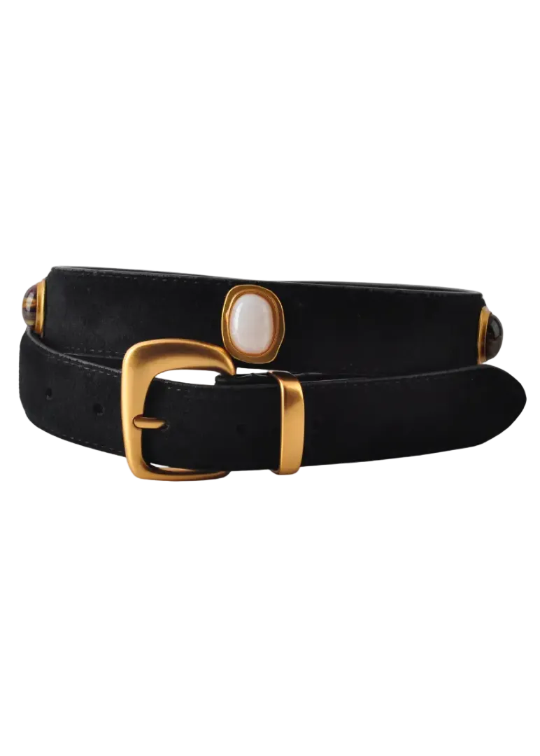 Suede Gemstone Belt